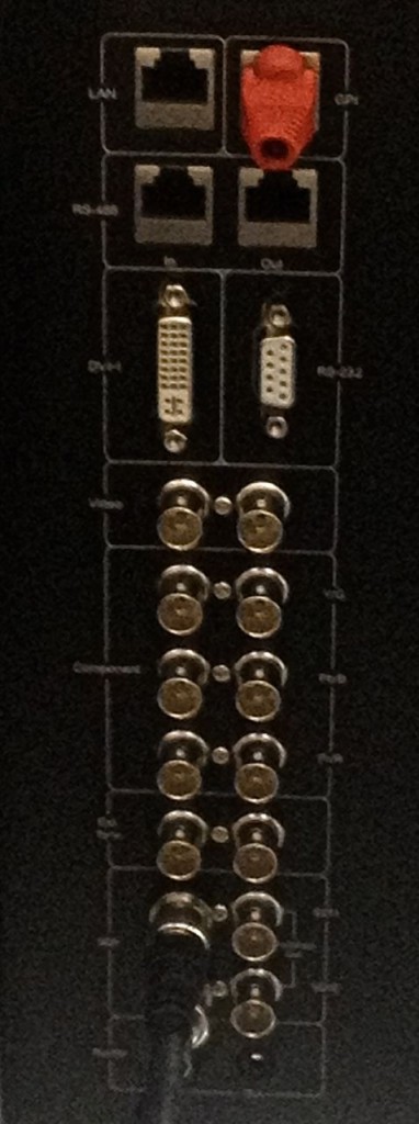 The connections available on the back of the Flanders Scientific CM320TD 32" Display
